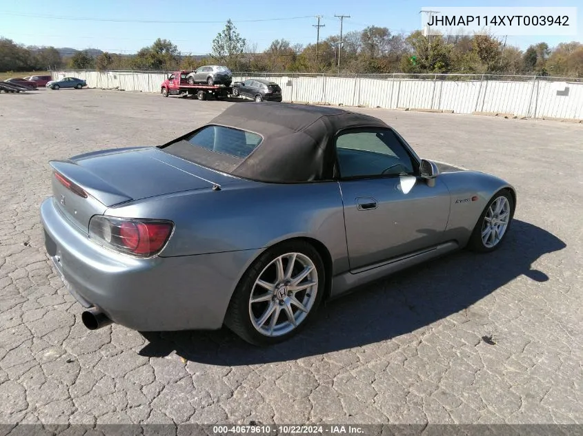 2000 Honda S2000 VIN: JHMAP114XYT003942 Lot: 40679610