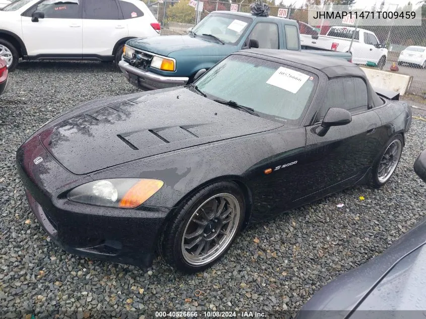 2001 Honda S2000 VIN: JHMAP11471T009459 Lot: 40526666