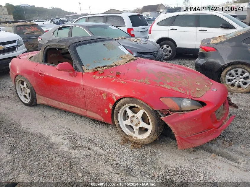 2001 Honda S2000 VIN: JHMAP11421T000541 Lot: 40535037