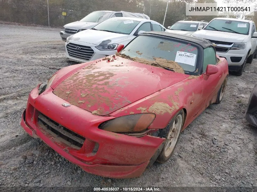 2001 Honda S2000 VIN: JHMAP11421T000541 Lot: 40535037