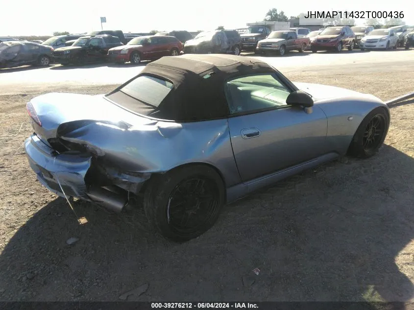 JHMAP11432T000436 2002 Honda S2000