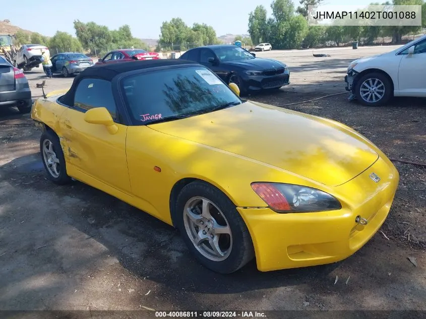 2002 Honda S2000 VIN: JHMAP11402T001088 Lot: 40086811