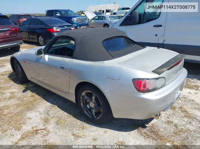 2002 Honda S2000 VIN: JHMAP114X2T008775 Lot: 40525906