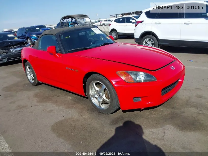 2003 Honda S2000 VIN: JHMAP11483T001065 Lot: 40495413