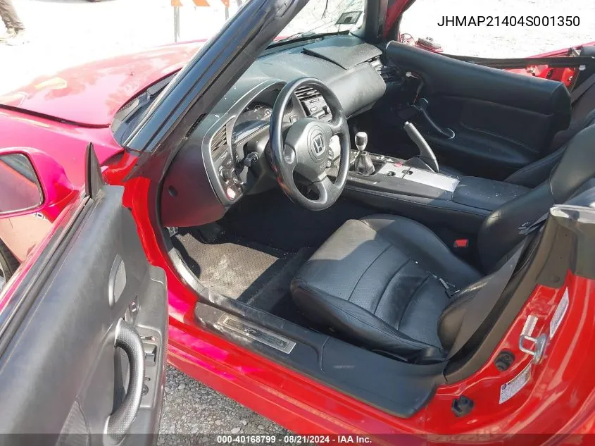 2004 Honda S2000 VIN: JHMAP21404S001350 Lot: 40168799