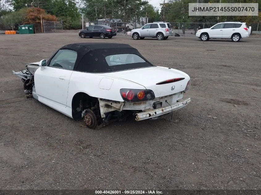 2005 Honda S2000 VIN: JHMAP21455S007470 Lot: 40426001