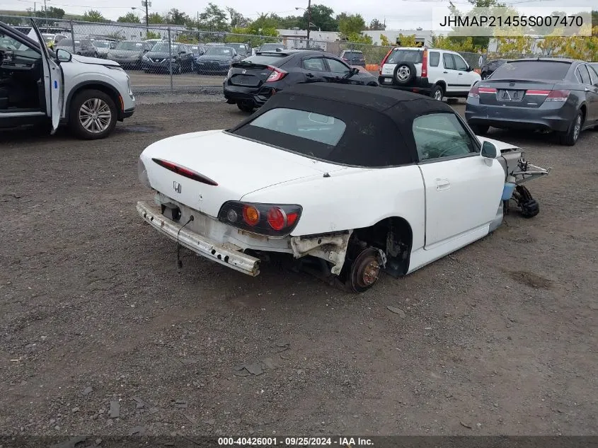 JHMAP21455S007470 2005 Honda S2000