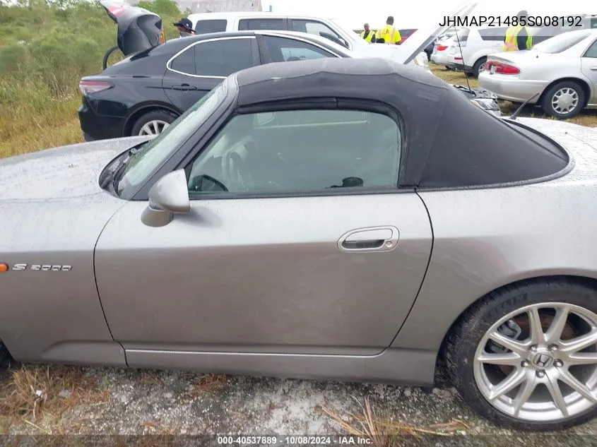 2005 Honda S2000 VIN: JHMAP21485S008192 Lot: 40537889