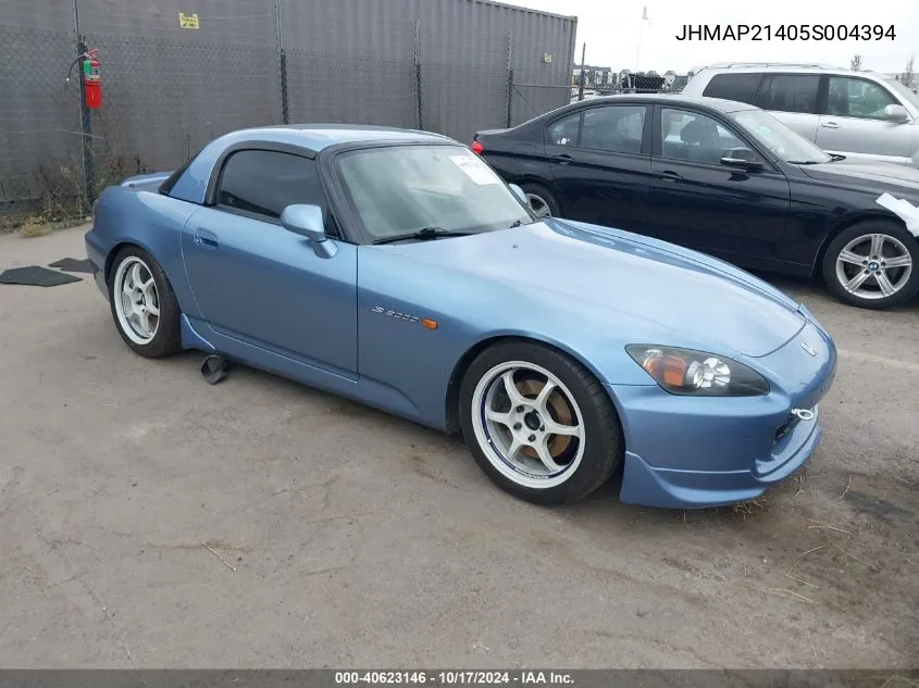 2005 Honda S2000 VIN: JHMAP21405S004394 Lot: 40623146