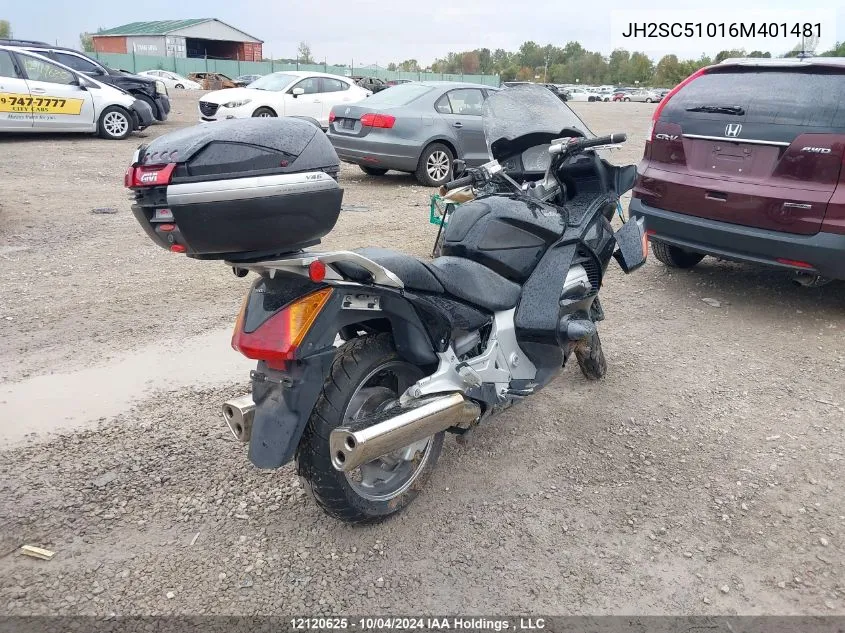 2006 Honda St1300 VIN: JH2SC51016M401481 Lot: 12120625