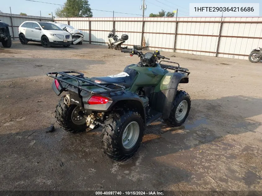 2006 Honda Trx400 Fa VIN: 1HFTE290364216686 Lot: 40597740