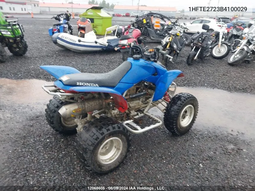 2011 Honda Trx250 X VIN: 1HFTE2723B4100029 Lot: 12068605