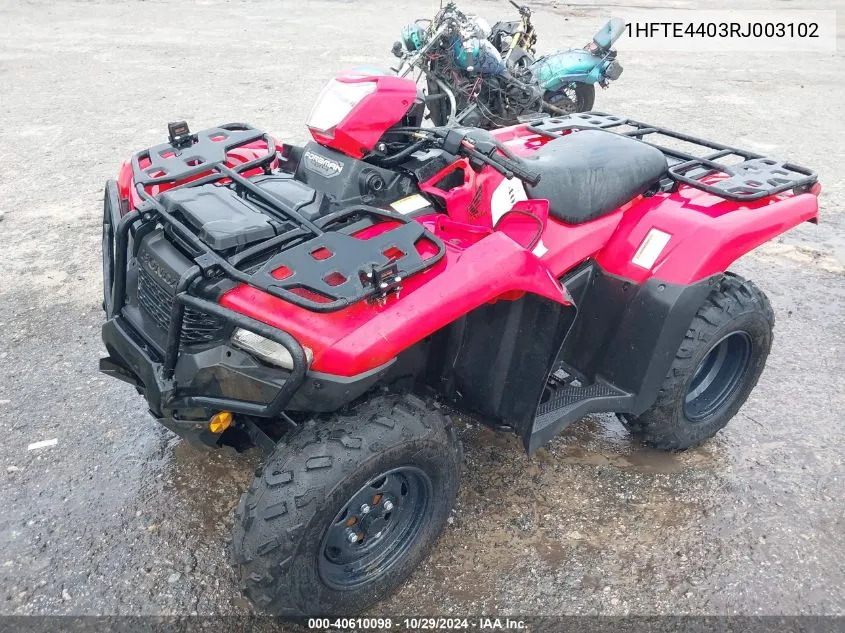 2024 Honda Trx520 Fm VIN: 1HFTE4403RJ003102 Lot: 40610098