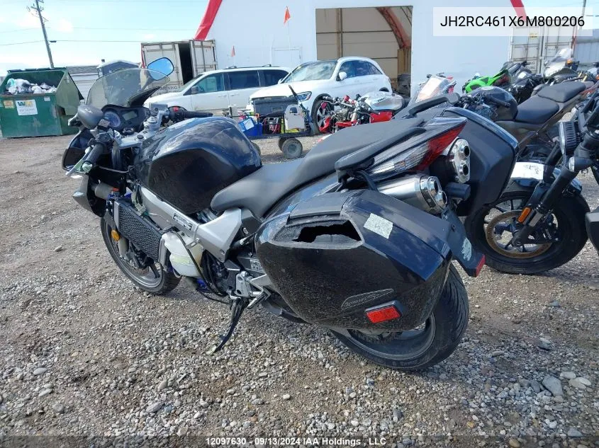 2006 Honda Vfr800 VIN: JH2RC461X6M800206 Lot: 12097630