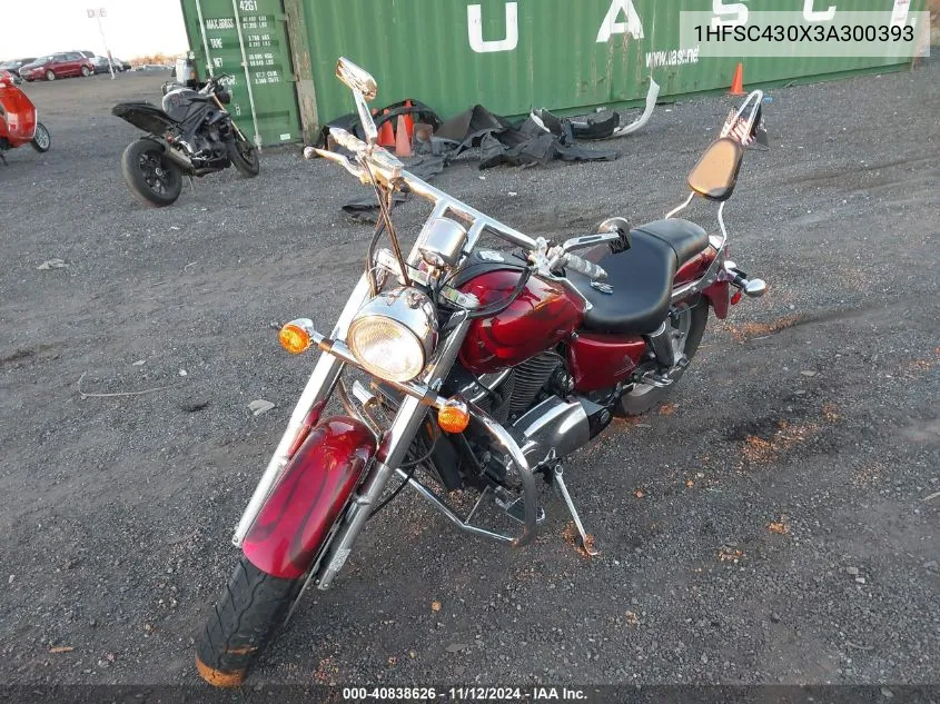 2003 Honda Vt1100 C2 VIN: 1HFSC430X3A300393 Lot: 40838626