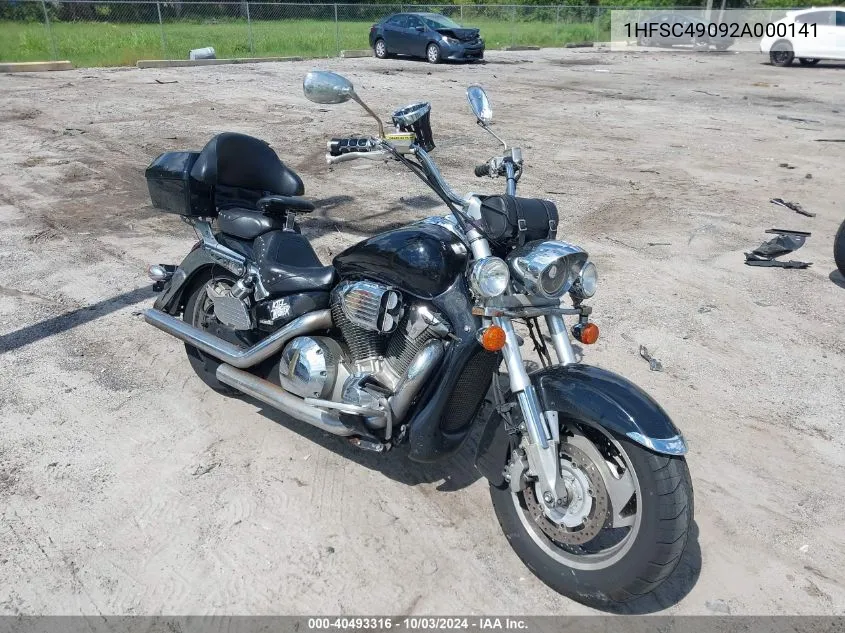 2002 Honda Vtx1800 R VIN: 1HFSC49092A000141 Lot: 40493316