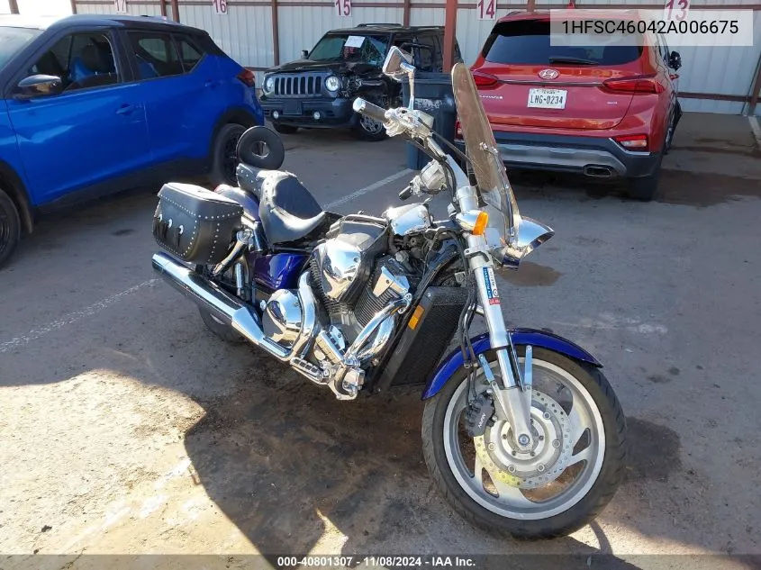 2002 Honda Vtx1800 C VIN: 1HFSC46042A006675 Lot: 40801307