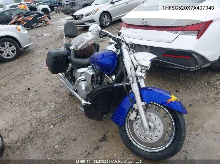 2007 Honda Vtx1300 S VIN: 1HFSC520X7A407943 Lot: 12106174