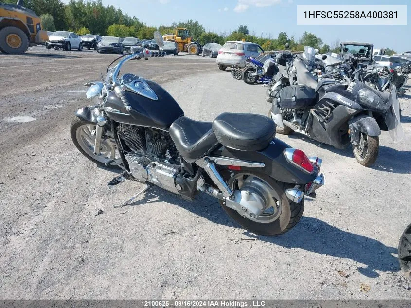 2008 Honda Vtx1300 C VIN: 1HFSC55258A400381 Lot: 12100625