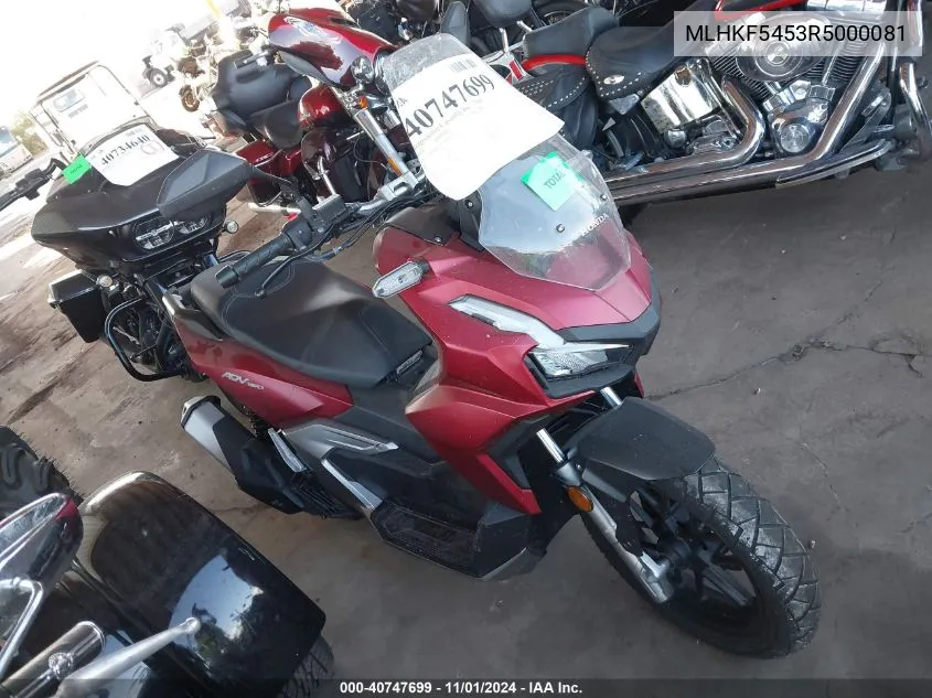 2024 Honda Adv160 A VIN: MLHKF5453R5000081 Lot: 40747699