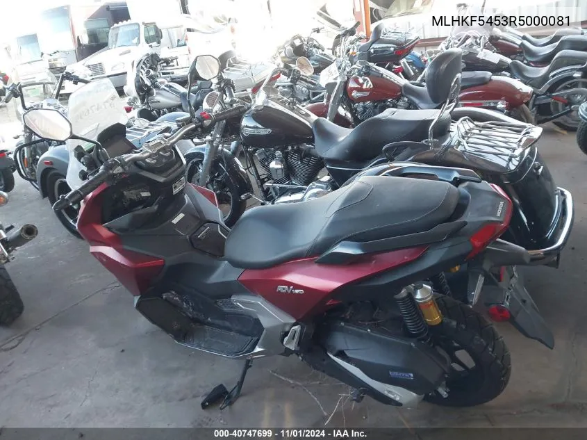 2024 Honda Adv160 A VIN: MLHKF5453R5000081 Lot: 40747699