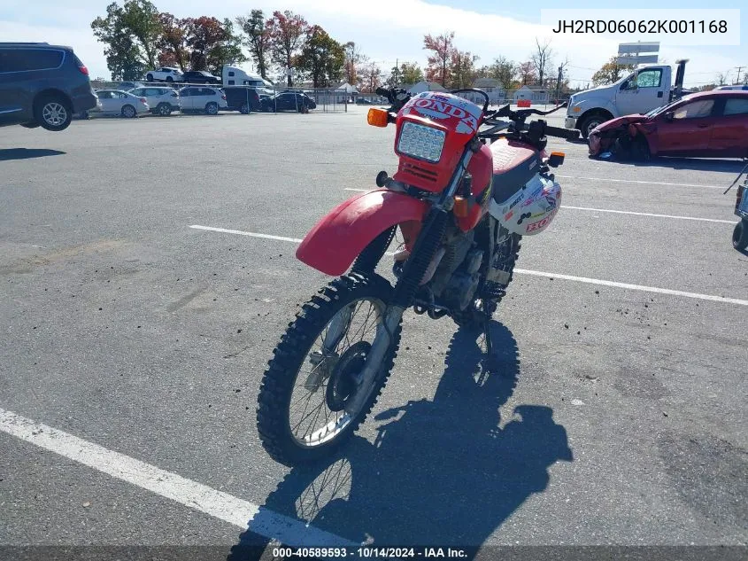 2002 Honda Xr650 L VIN: JH2RD06062K001168 Lot: 40589593