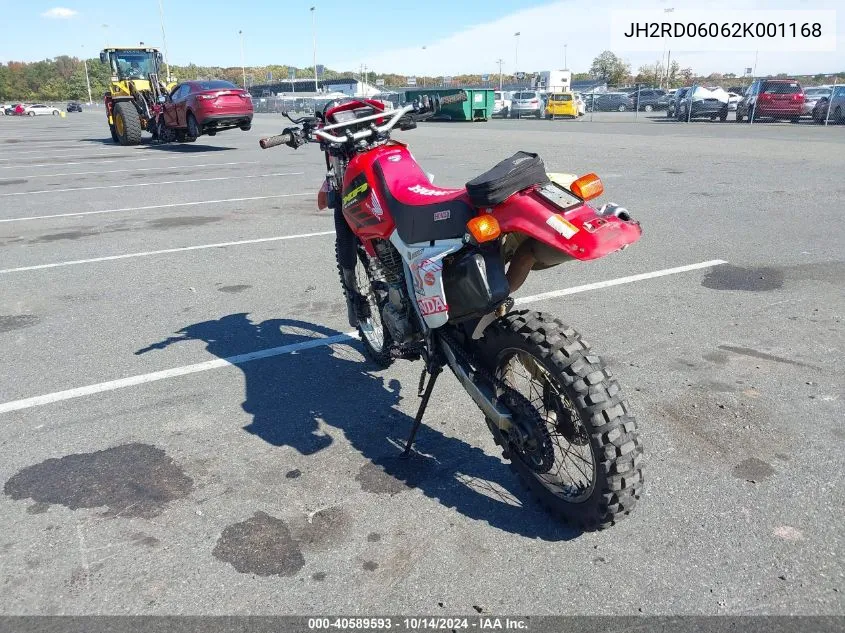 JH2RD06062K001168 2002 Honda Xr650 L