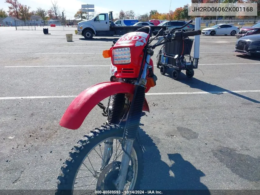 2002 Honda Xr650 L VIN: JH2RD06062K001168 Lot: 40589593