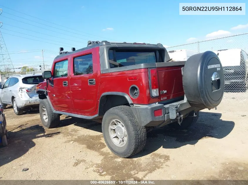 2005 Hummer H2 Sut VIN: 5GRGN22U95H112864 Lot: 40626653