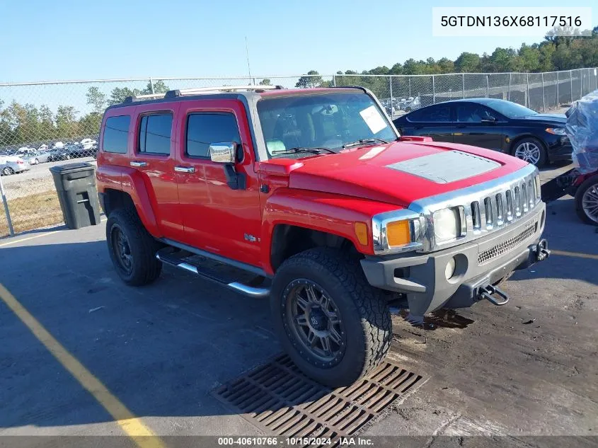 2006 Hummer H3 Suv VIN: 5GTDN136X68117516 Lot: 40610766