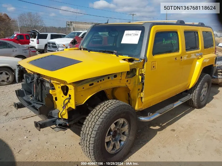 2006 Hummer H3 Suv VIN: 5GTDN136768118624 Lot: 40667186