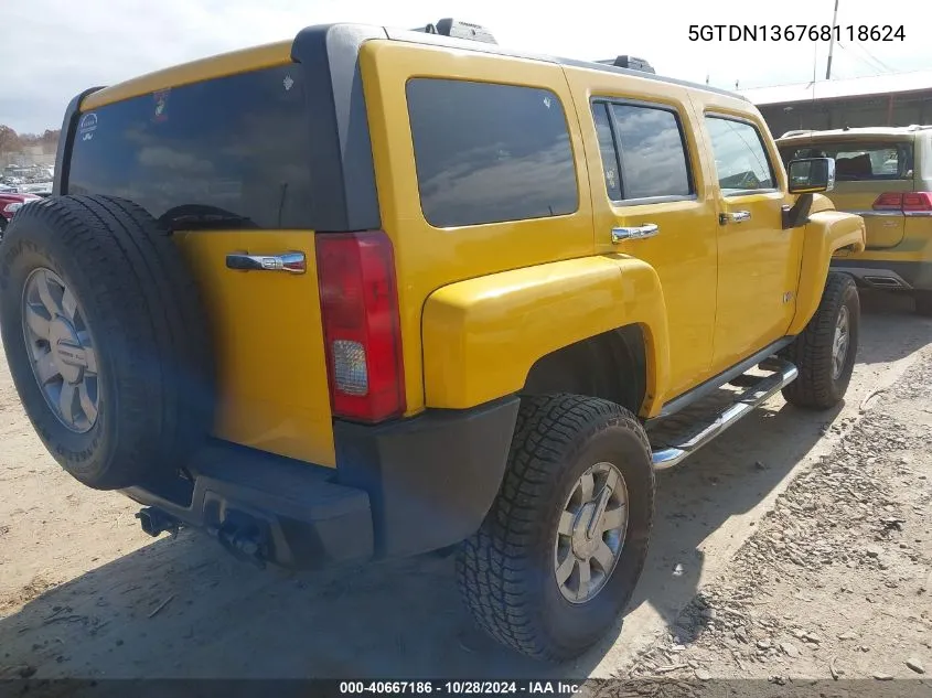 2006 Hummer H3 Suv VIN: 5GTDN136768118624 Lot: 40667186