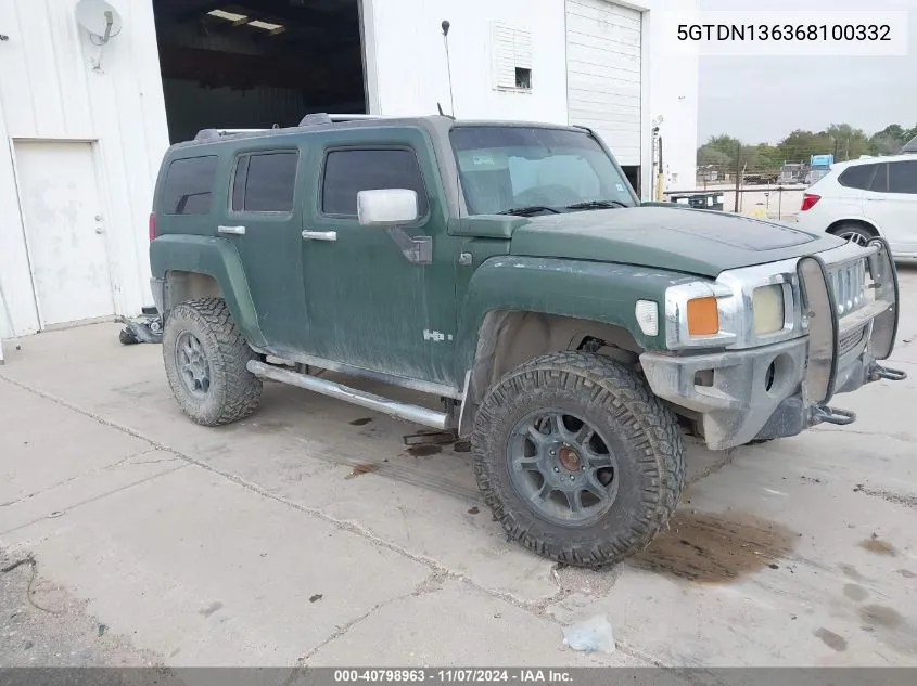 2006 Hummer H3 Suv VIN: 5GTDN136368100332 Lot: 40798963