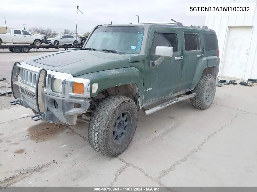 2006 Hummer H3 Suv VIN: 5GTDN136368100332 Lot: 40798963