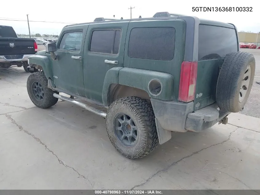 2006 Hummer H3 Suv VIN: 5GTDN136368100332 Lot: 40798963