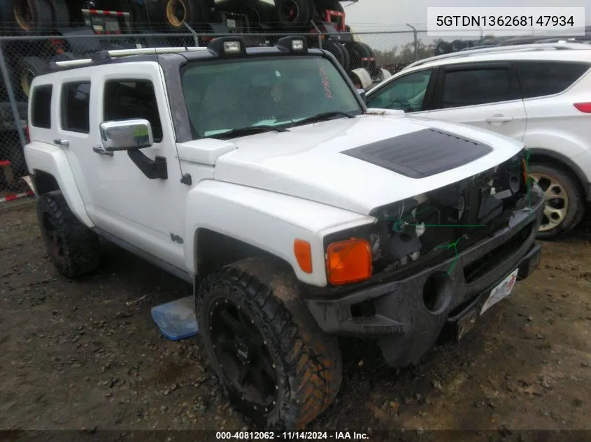 2006 Hummer H3 Suv VIN: 5GTDN136268147934 Lot: 40812062