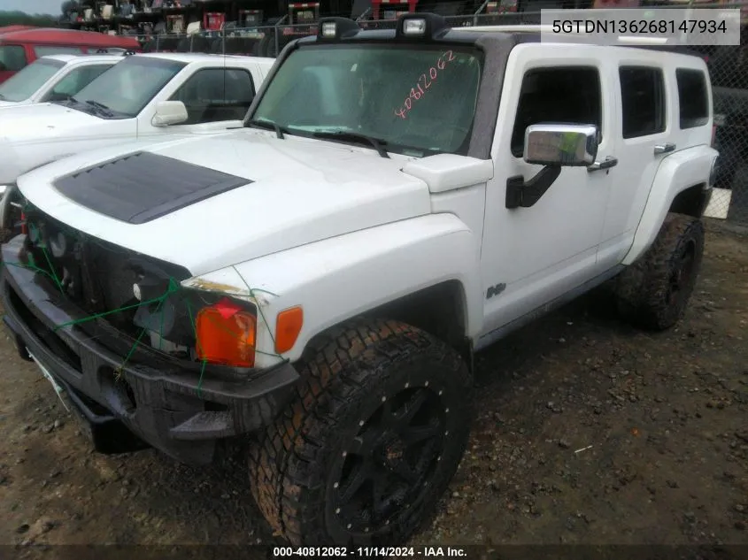 2006 Hummer H3 Suv VIN: 5GTDN136268147934 Lot: 40812062