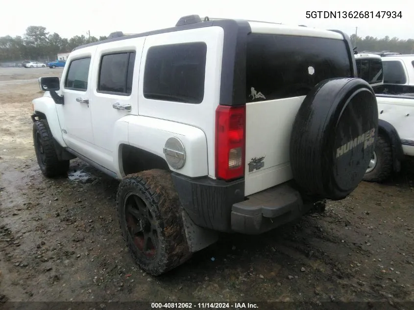 2006 Hummer H3 Suv VIN: 5GTDN136268147934 Lot: 40812062