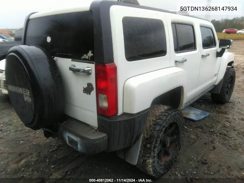 2006 Hummer H3 Suv VIN: 5GTDN136268147934 Lot: 40812062