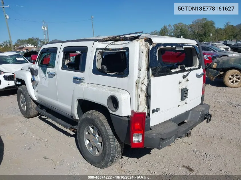 2007 Hummer H3 Suv VIN: 5GTDN13E778161627 Lot: 40574222