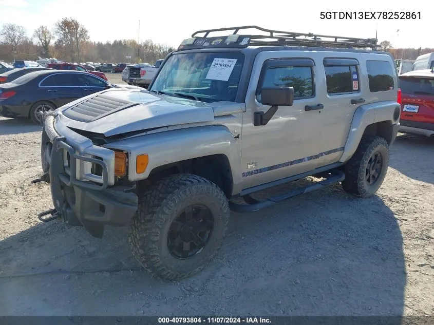 2007 Hummer H3 Suv VIN: 5GTDN13EX78252861 Lot: 40793804