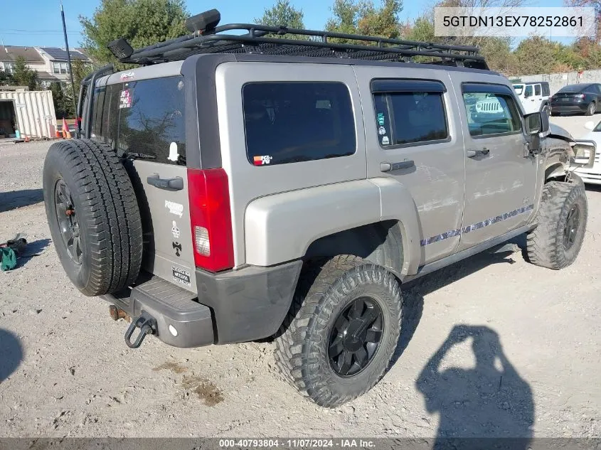 2007 Hummer H3 Suv VIN: 5GTDN13EX78252861 Lot: 40793804