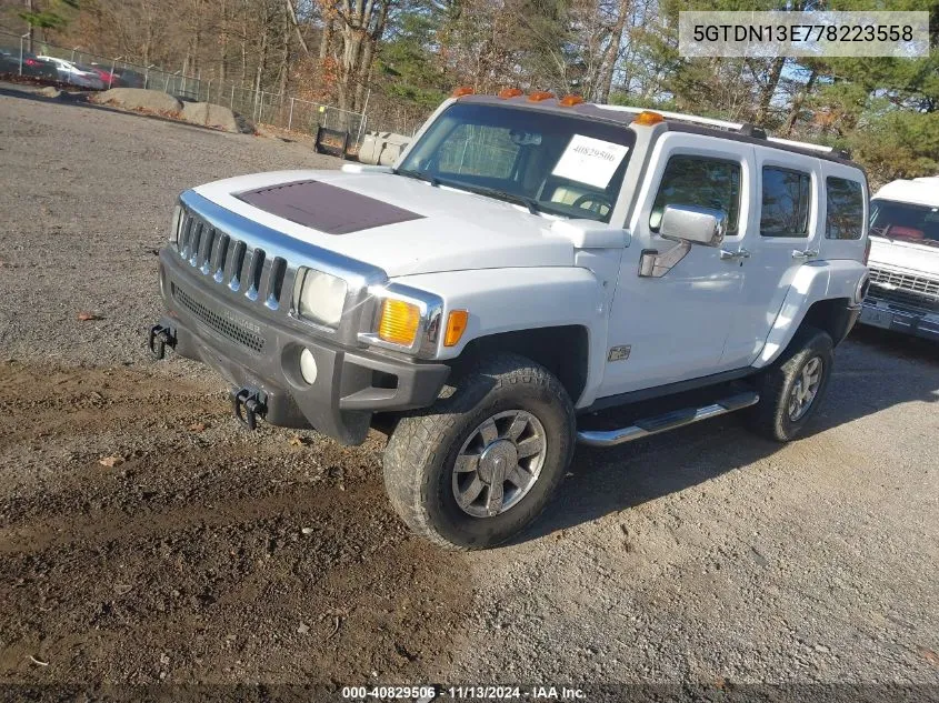 2007 Hummer H3 Suv VIN: 5GTDN13E778223558 Lot: 40829506