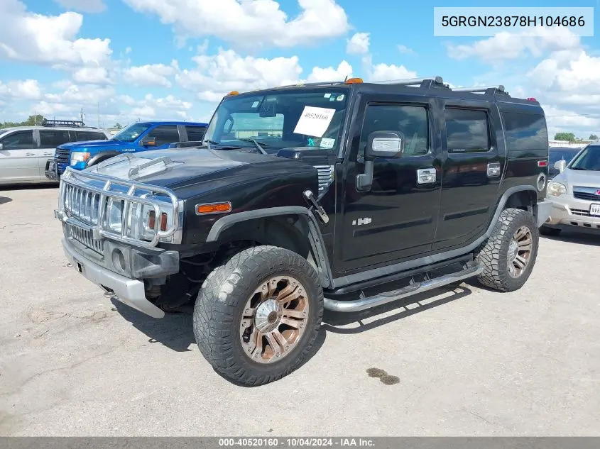 2008 Hummer H2 Suv VIN: 5GRGN23878H104686 Lot: 40520160