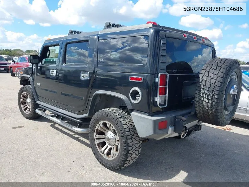 2008 Hummer H2 Suv VIN: 5GRGN23878H104686 Lot: 40520160