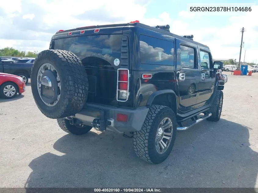 2008 Hummer H2 Suv VIN: 5GRGN23878H104686 Lot: 40520160