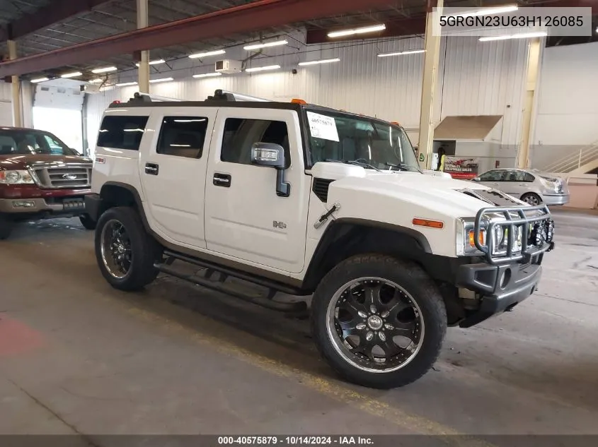 2003 Hummer H2 VIN: 5GRGN23U63H126085 Lot: 40575879