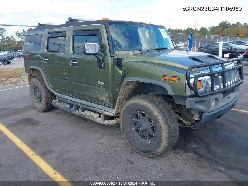 2004 Hummer H2 VIN: 5GRGN23U34H106989 Lot: 40685382