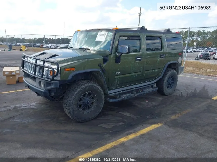 2004 Hummer H2 VIN: 5GRGN23U34H106989 Lot: 40685382