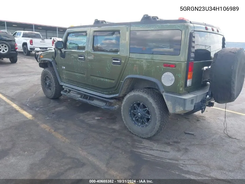 2004 Hummer H2 VIN: 5GRGN23U34H106989 Lot: 40685382